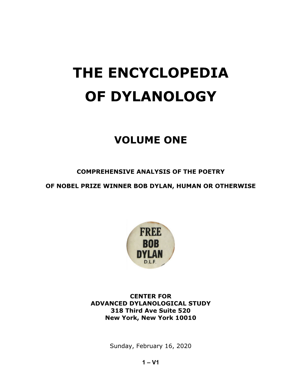 The Encyclopedia of Dylanology