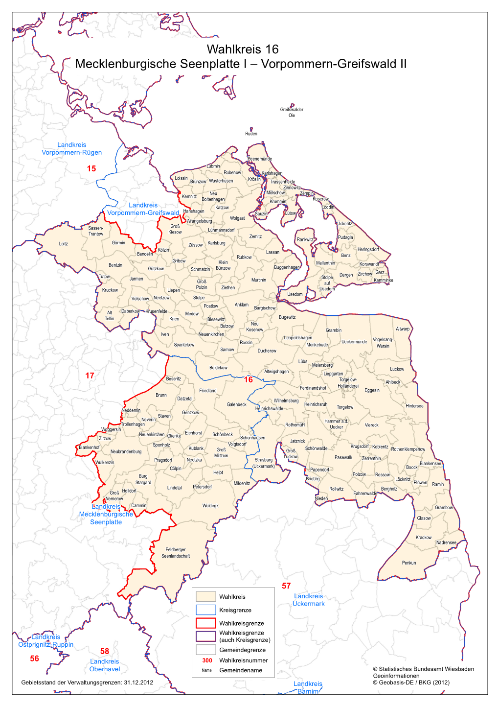 Wahlkreis 16 Mecklenburgische Seenplatte I – Vorpommern-Greifswald II