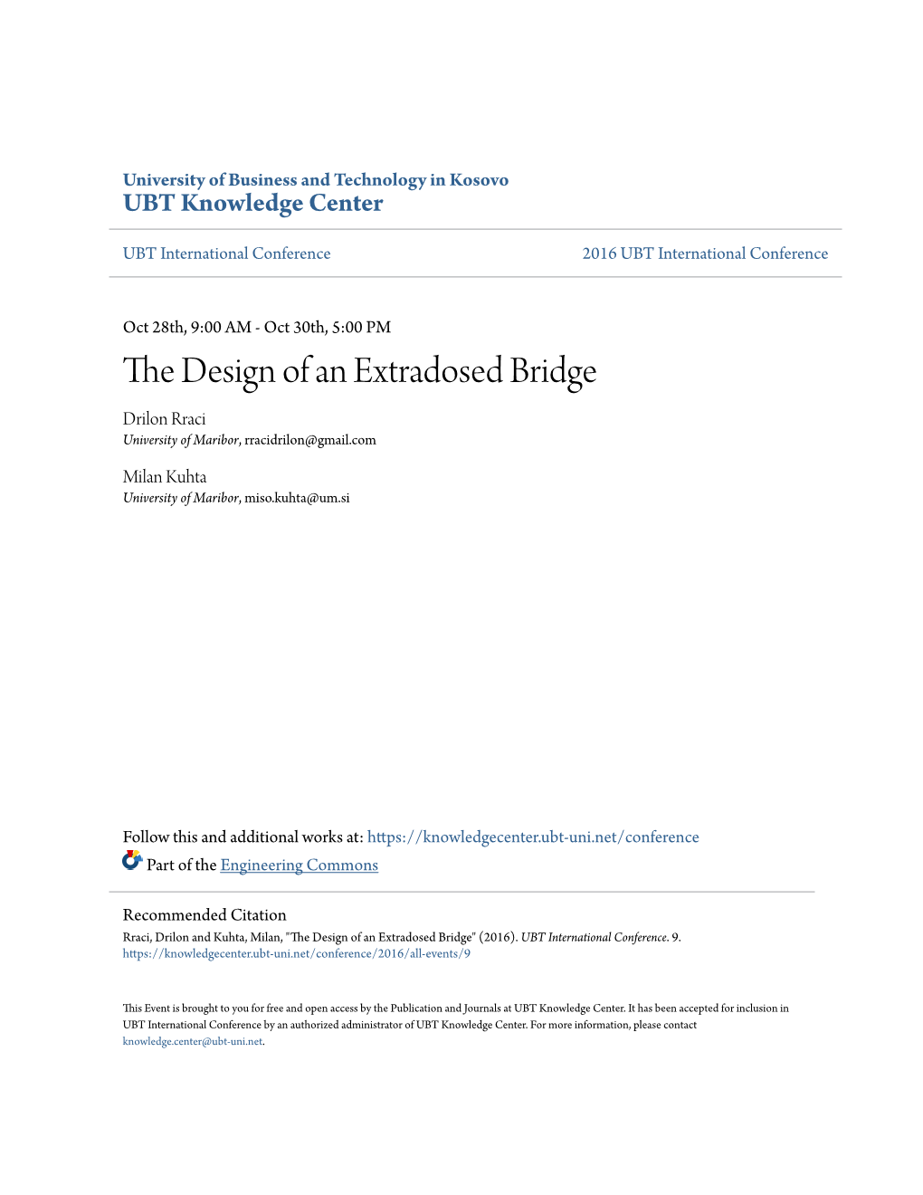 The Design of an Extradosed Bridge