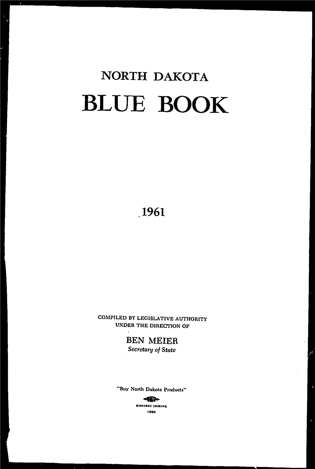 North Dakota Blue Book 1961