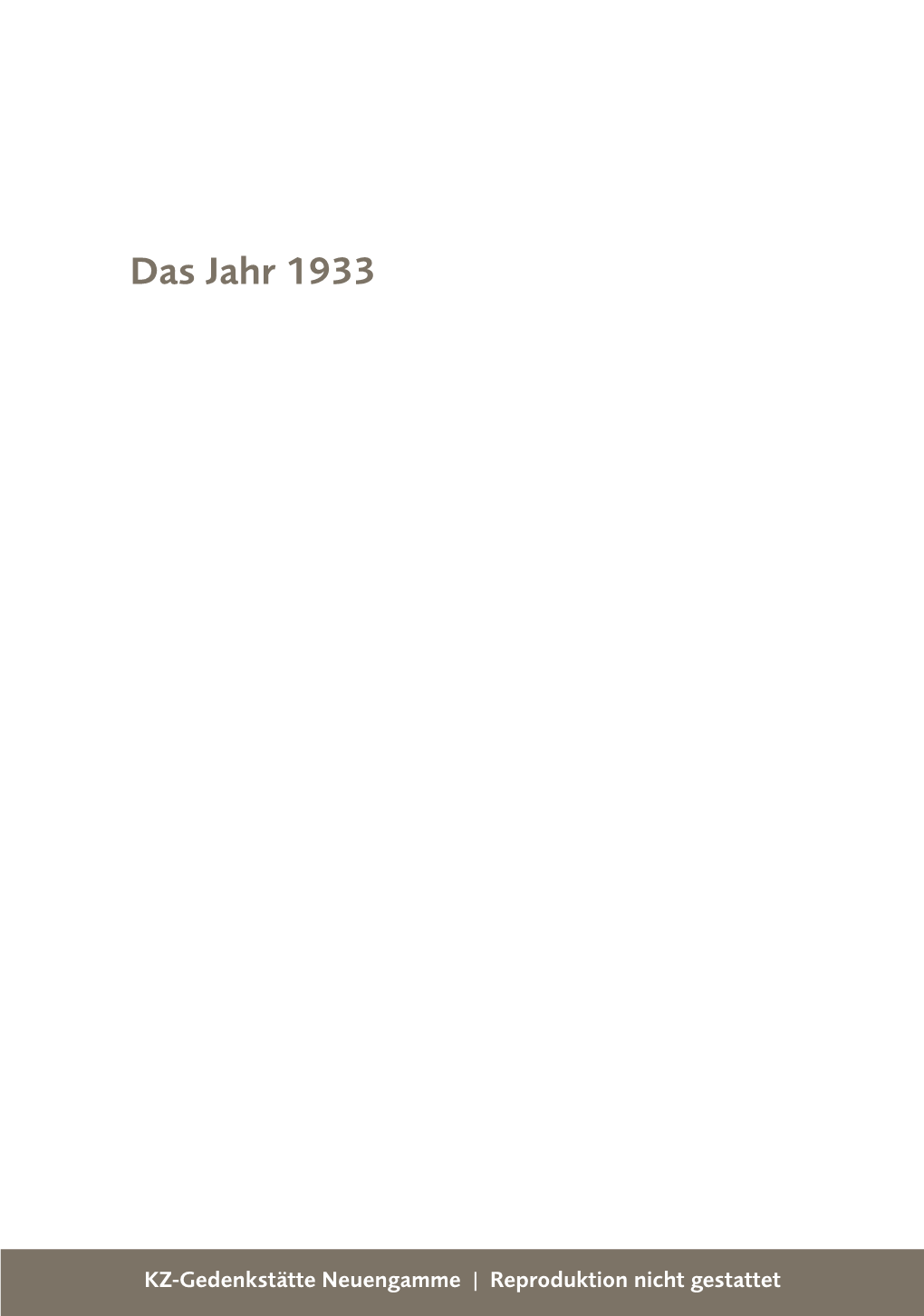 Das Jahr 1933