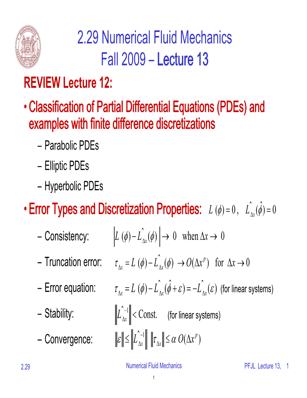 Finite Differences (Cont.)