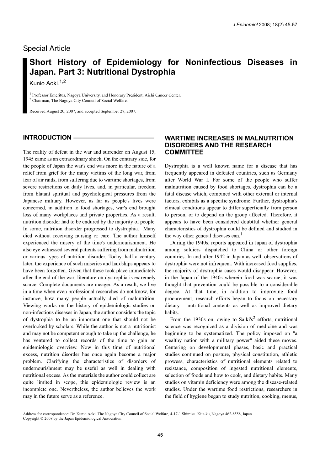 Nutritional Dystrophia Kunio Aoki.1,2