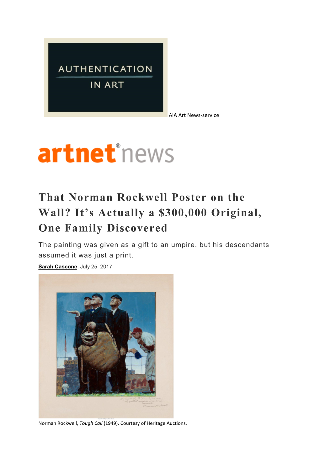 That Norman Rockwell Poster on the Wall? It’S Actually a $300,000 Original, One Family Discovered