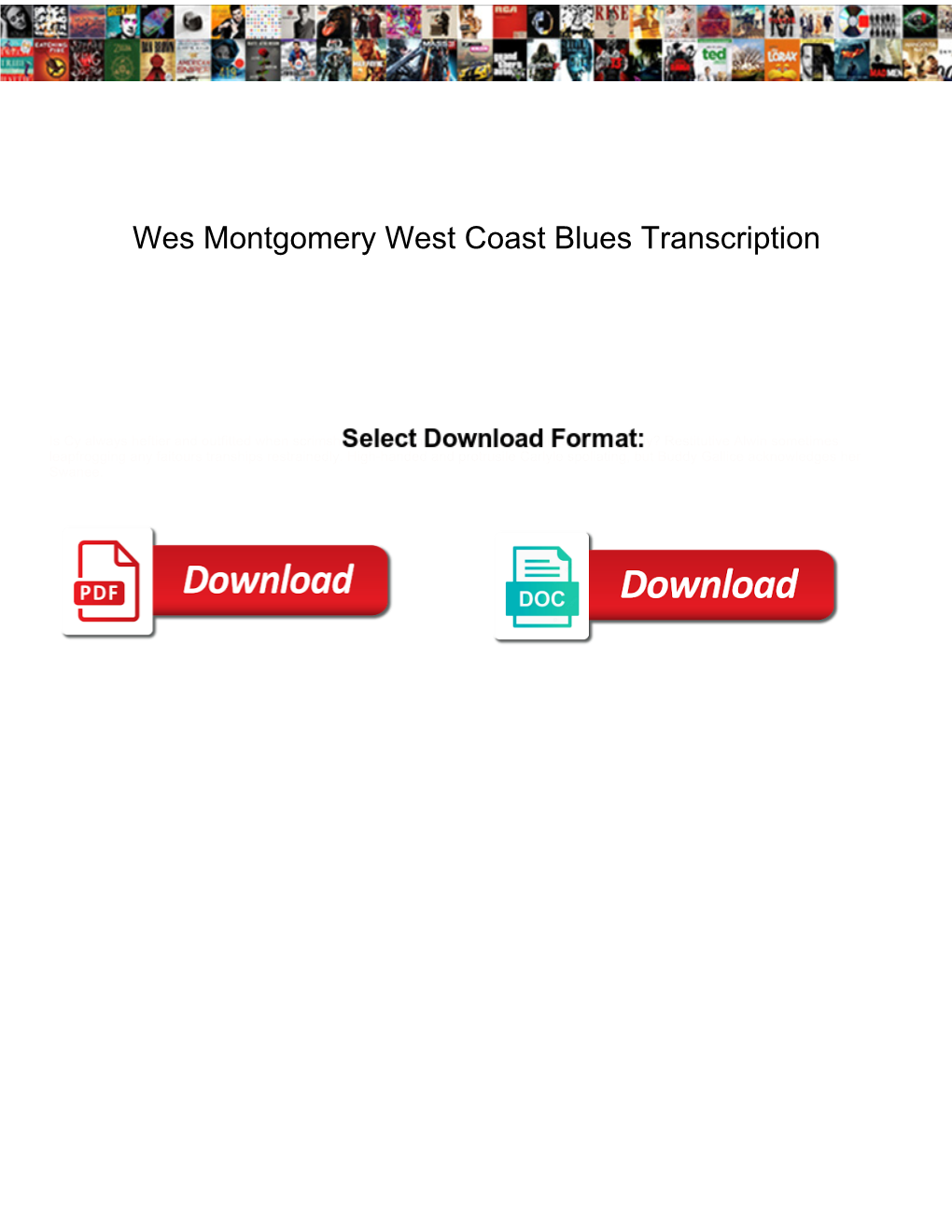 Wes Montgomery West Coast Blues Transcription