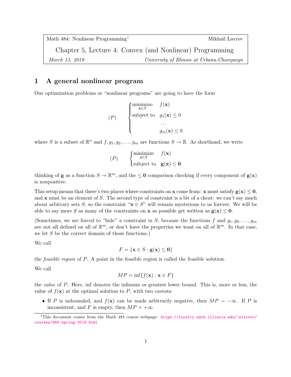 Convex Programming