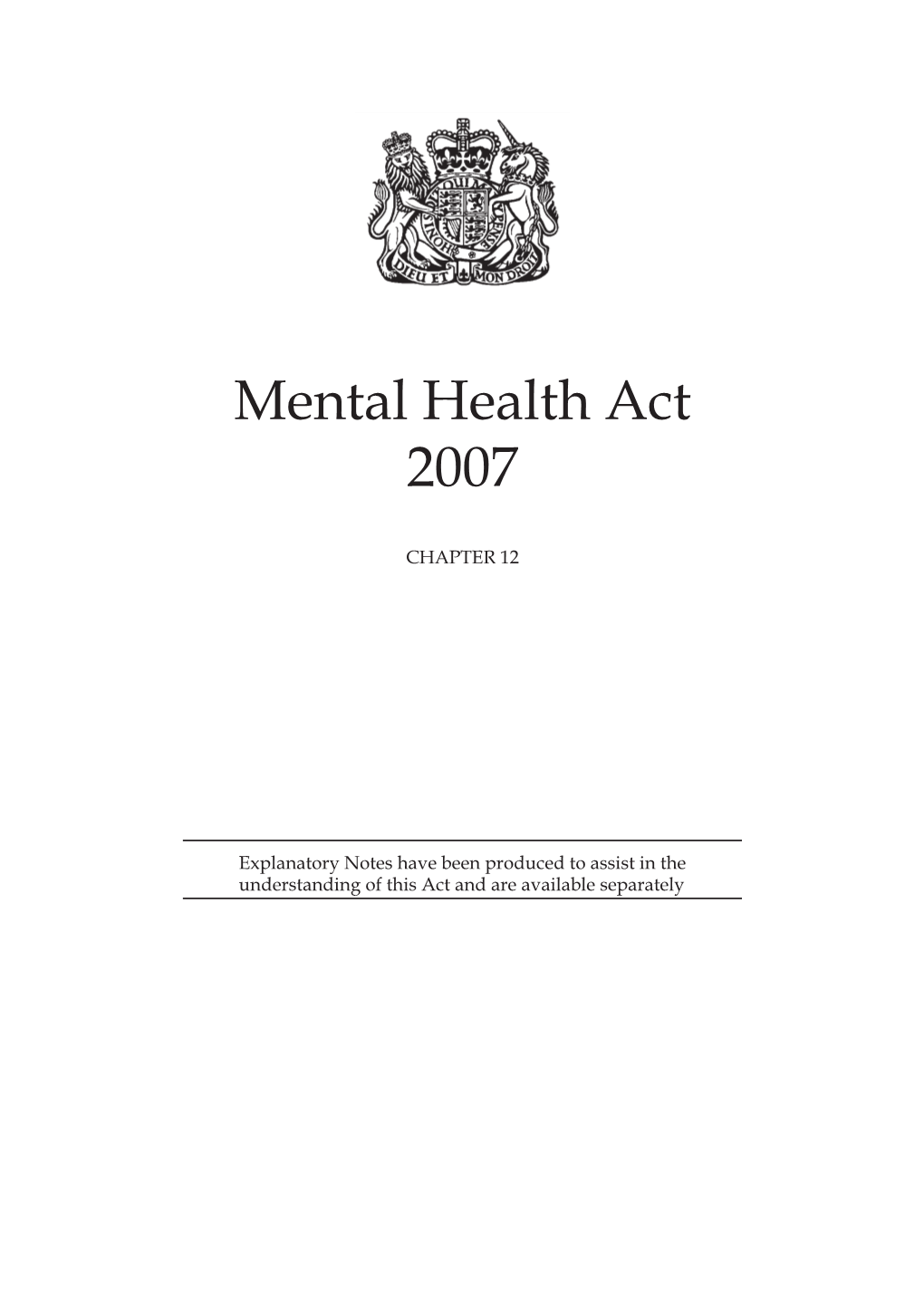 Mental Health Act 2007