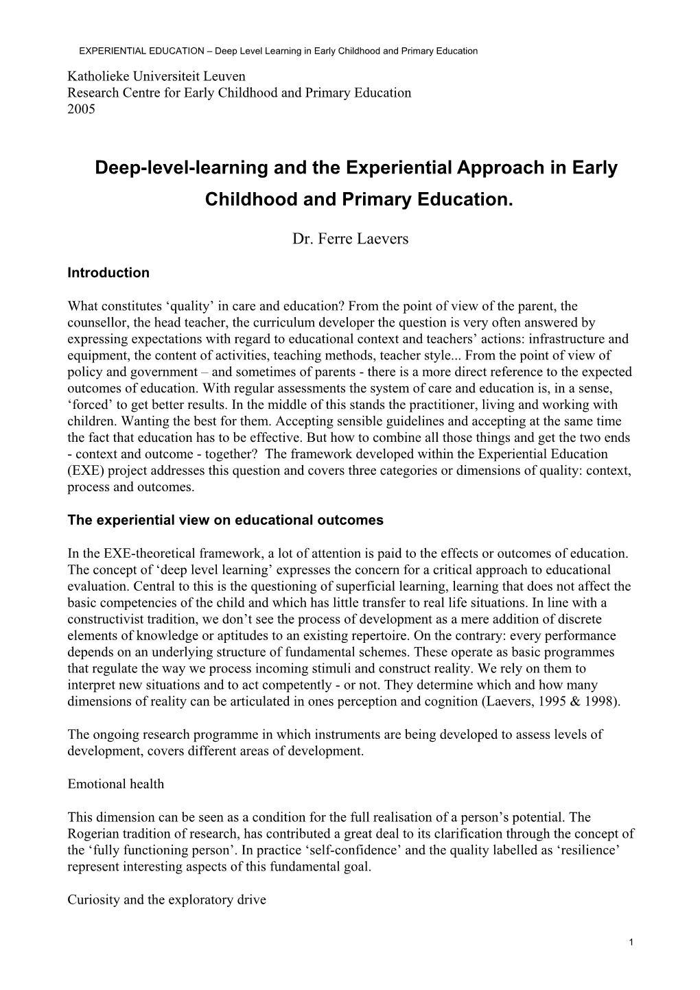 The Project Experiential Education