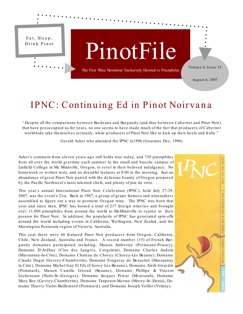 Pinotfile Vol 6, Issue 35