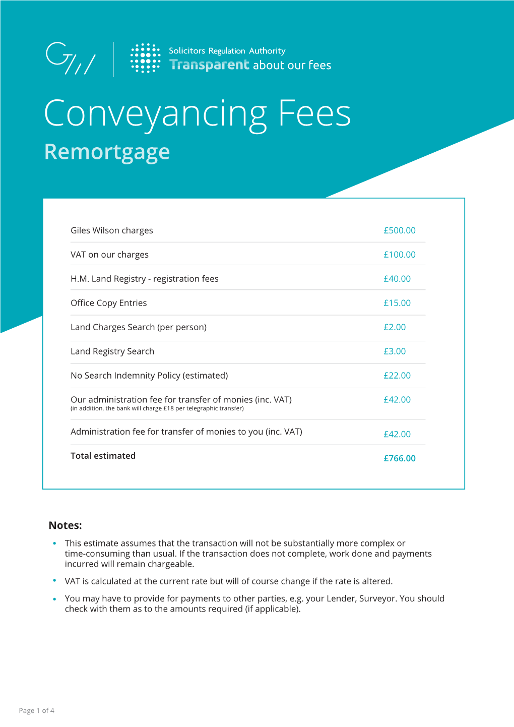 Conveyancing Fees Remortgage