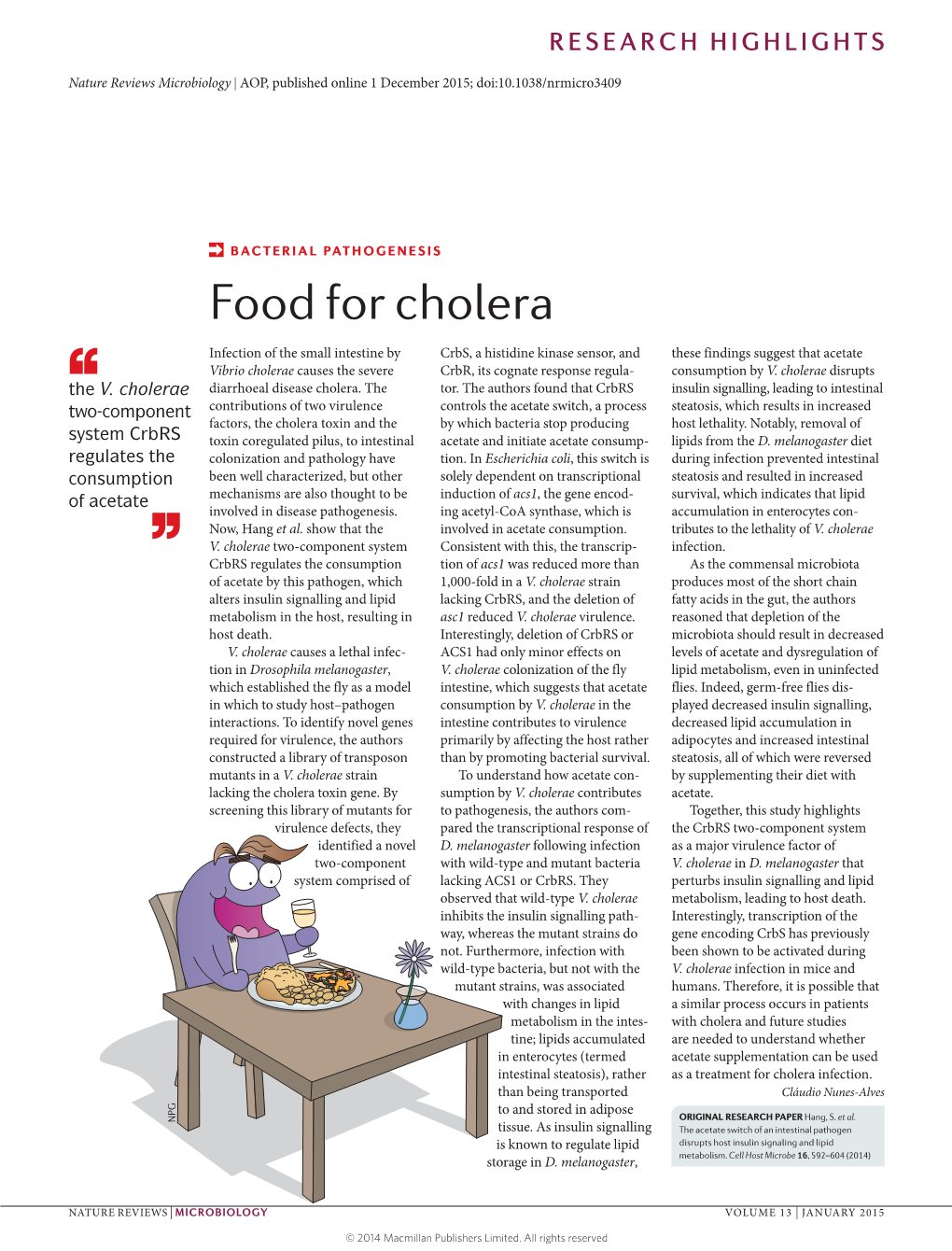 Bacterial Pathogenesis: Food for Cholera