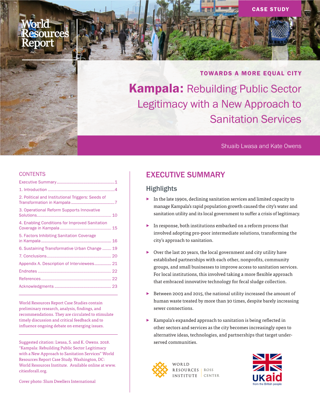 Kampala: Rebuilding Public Sector Legitimacy with a New Approach to Sanitation Services