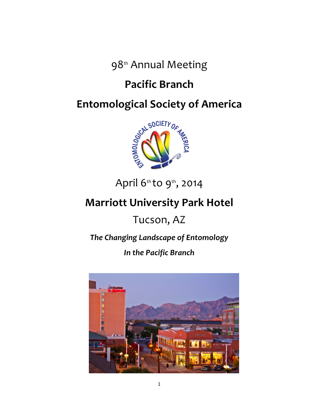 98Th Annual Meeting Pacific Branch Entomological Society of America