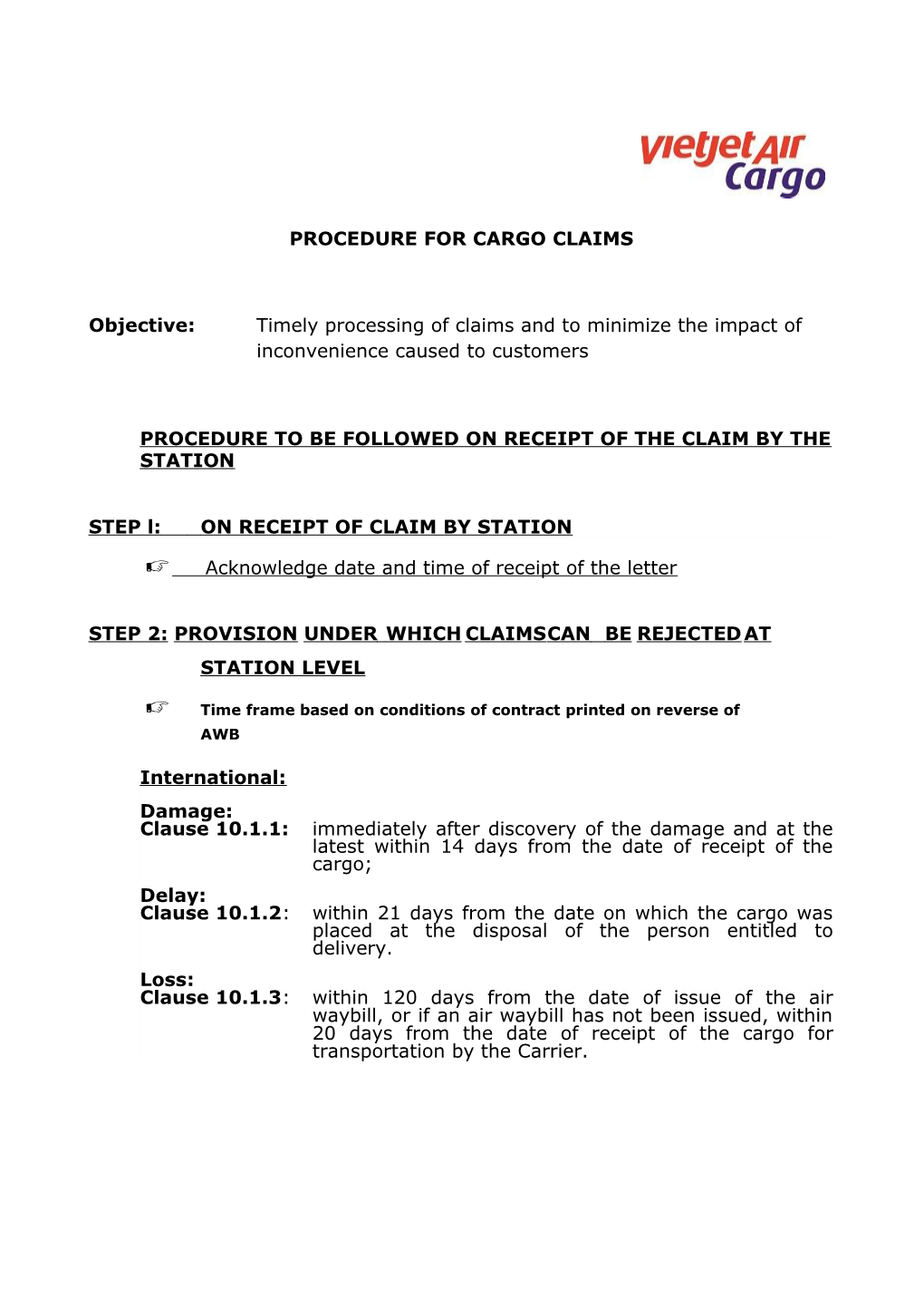 Cargo Loss Or Damage Claim Form