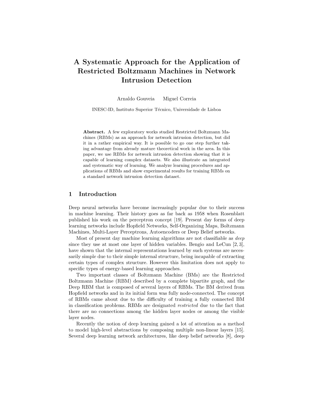 A Systematic Approach for the Application of Restricted Boltzmann Machines in Network Intrusion Detection