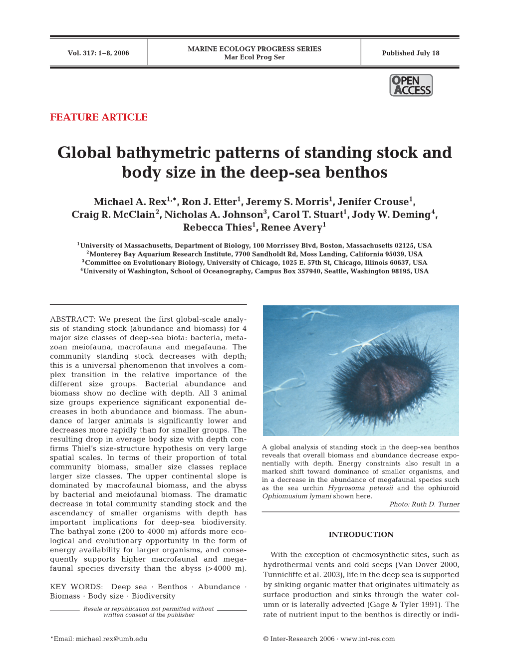 Standing Stock Measurements—Most of Evolutionary Opportunity in the Deep-Sea Ecosystem