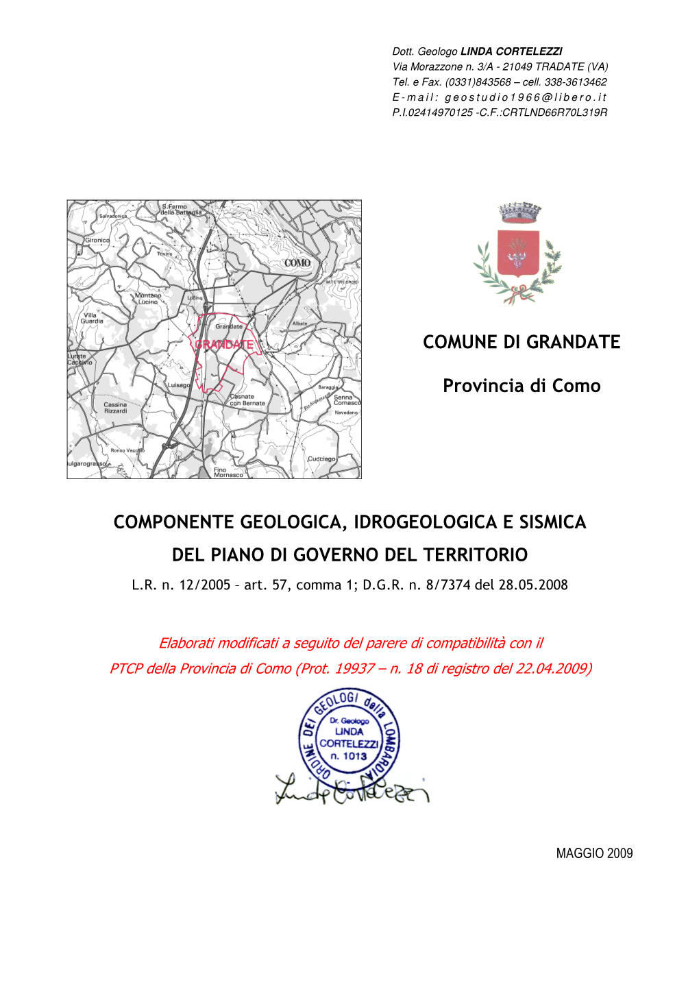 COMUNE DI GRANDATE Provincia Di Como COMPONENTE