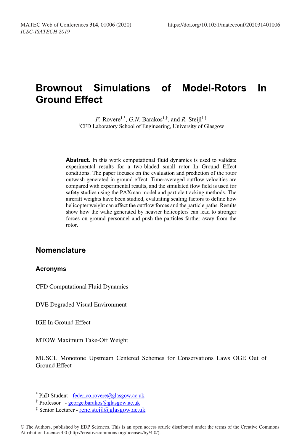 Brownout Simulations of Model-Rotors in Ground Effect