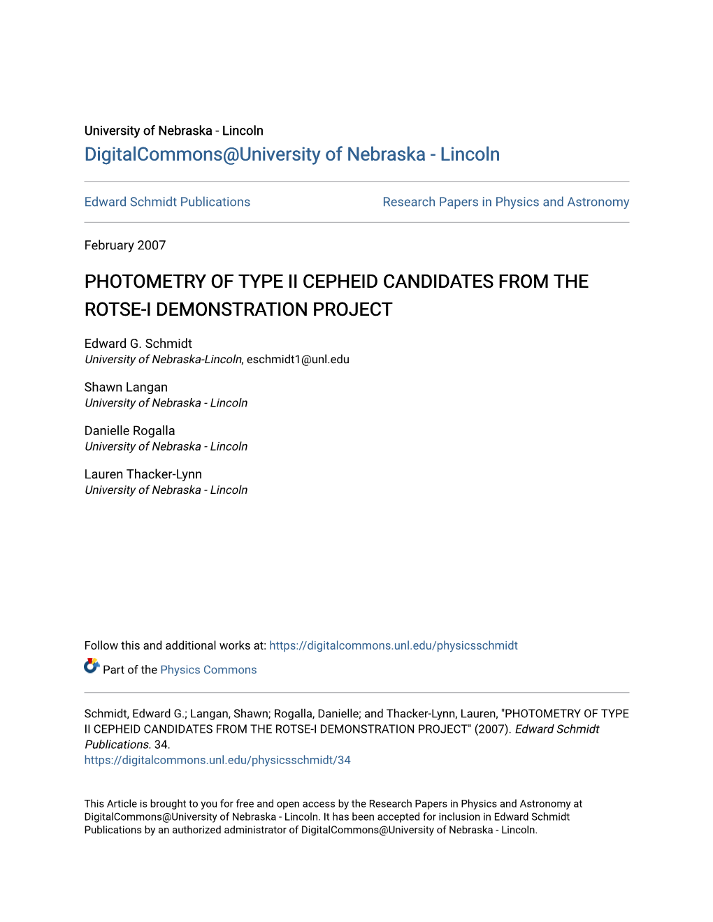 Photometry of Type Ii Cepheid Candidates from the Rotse-I Demonstration Project