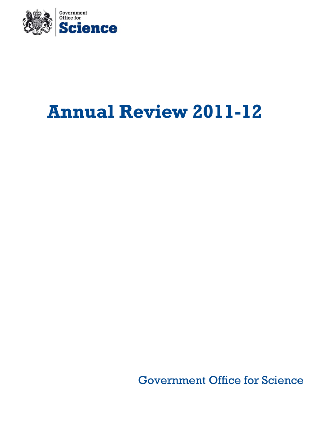 Government Office for Science Annual Review 2011-12