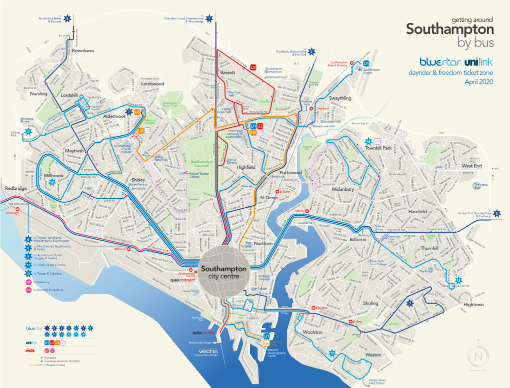 Bluestar Unilink Southampton NETWORK MAP April 2020 0.Pdf