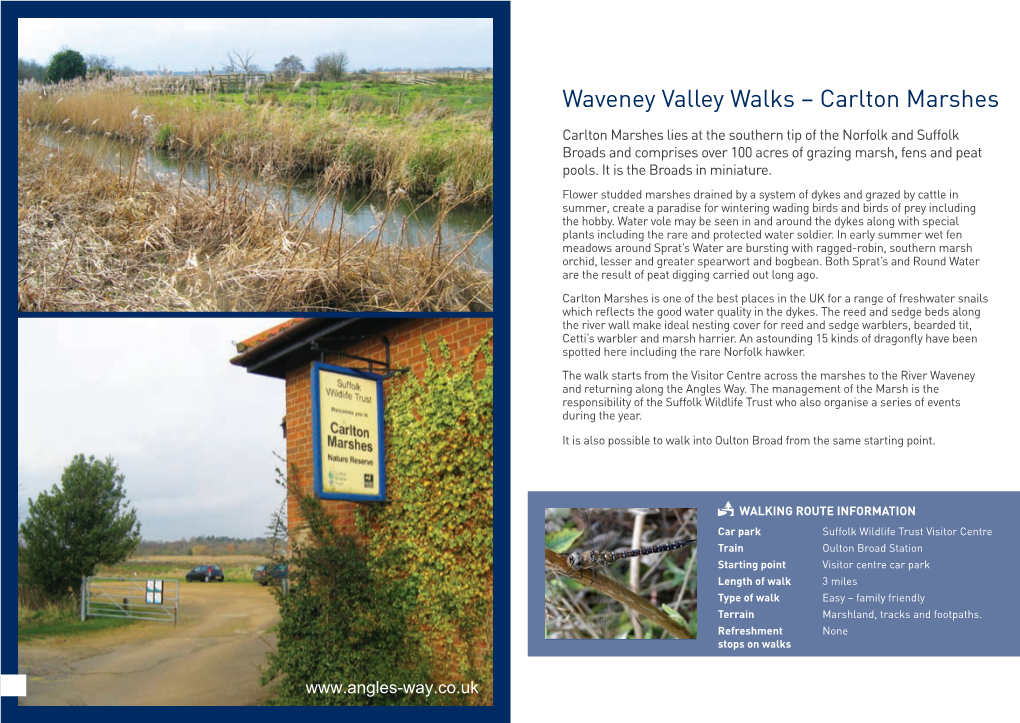 Walk 2 Waveney Valley Walks – Carlton Marshes