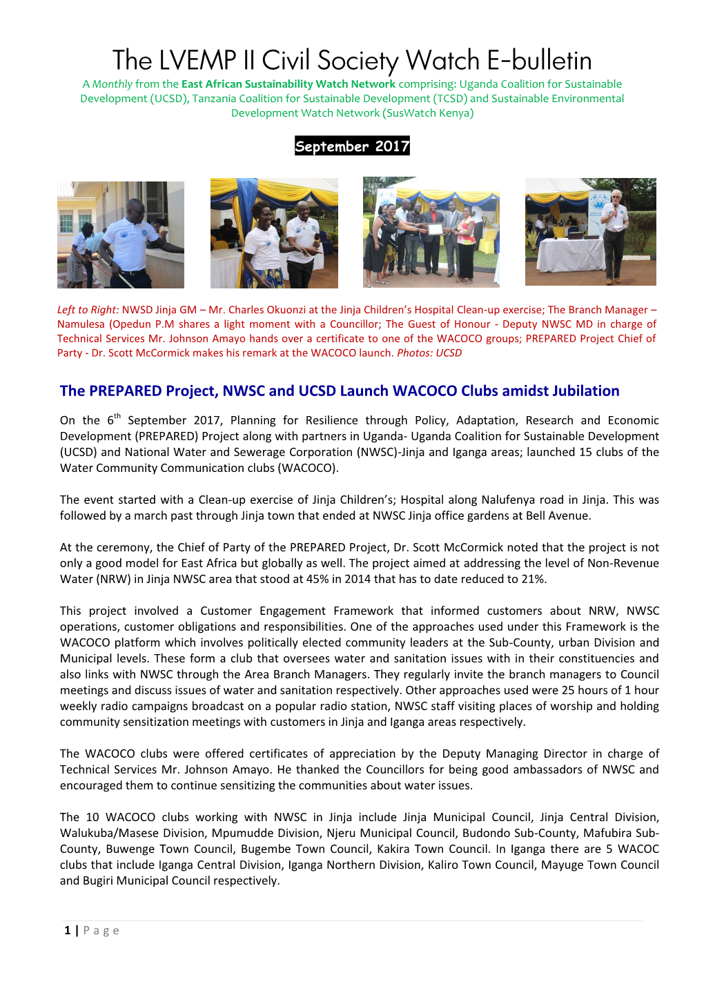 The LVEMP II Civil Society Watch E-Bulletin