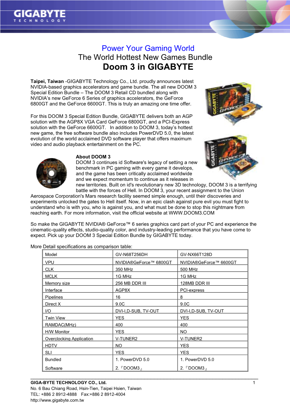 Doom 3 in GIGABYTE