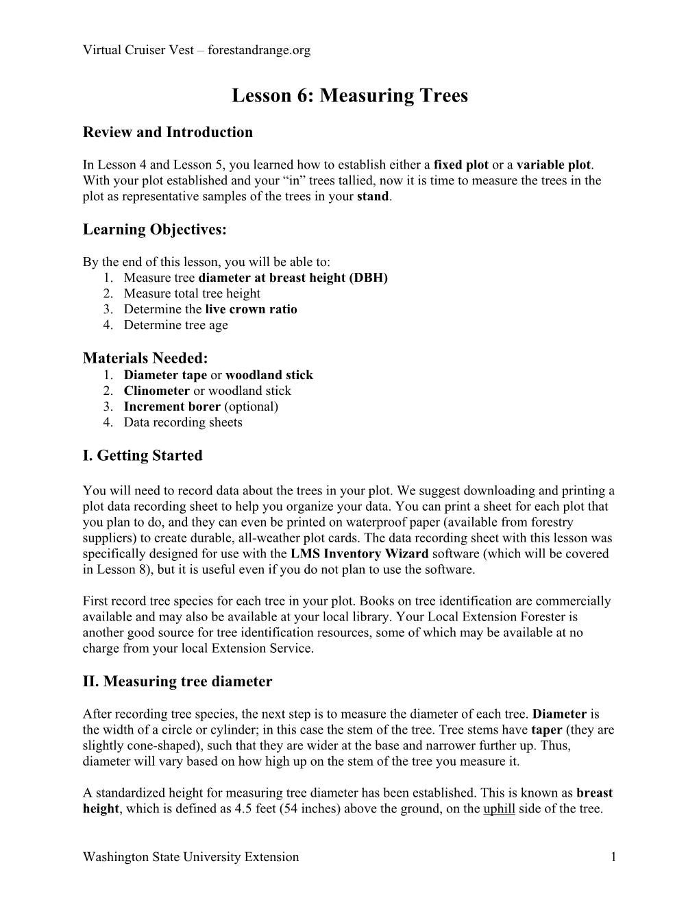 Lesson 6: Measuring Trees