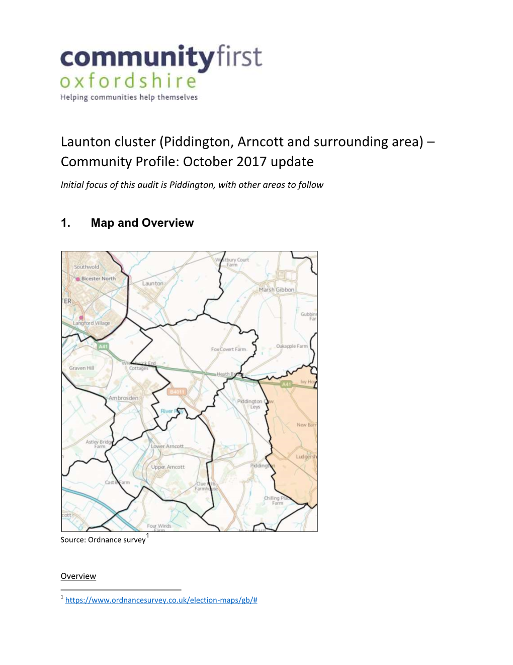 Launton Cluster (Piddington, Arncott and Surrounding Area) – Community Profile: October 2017 Update