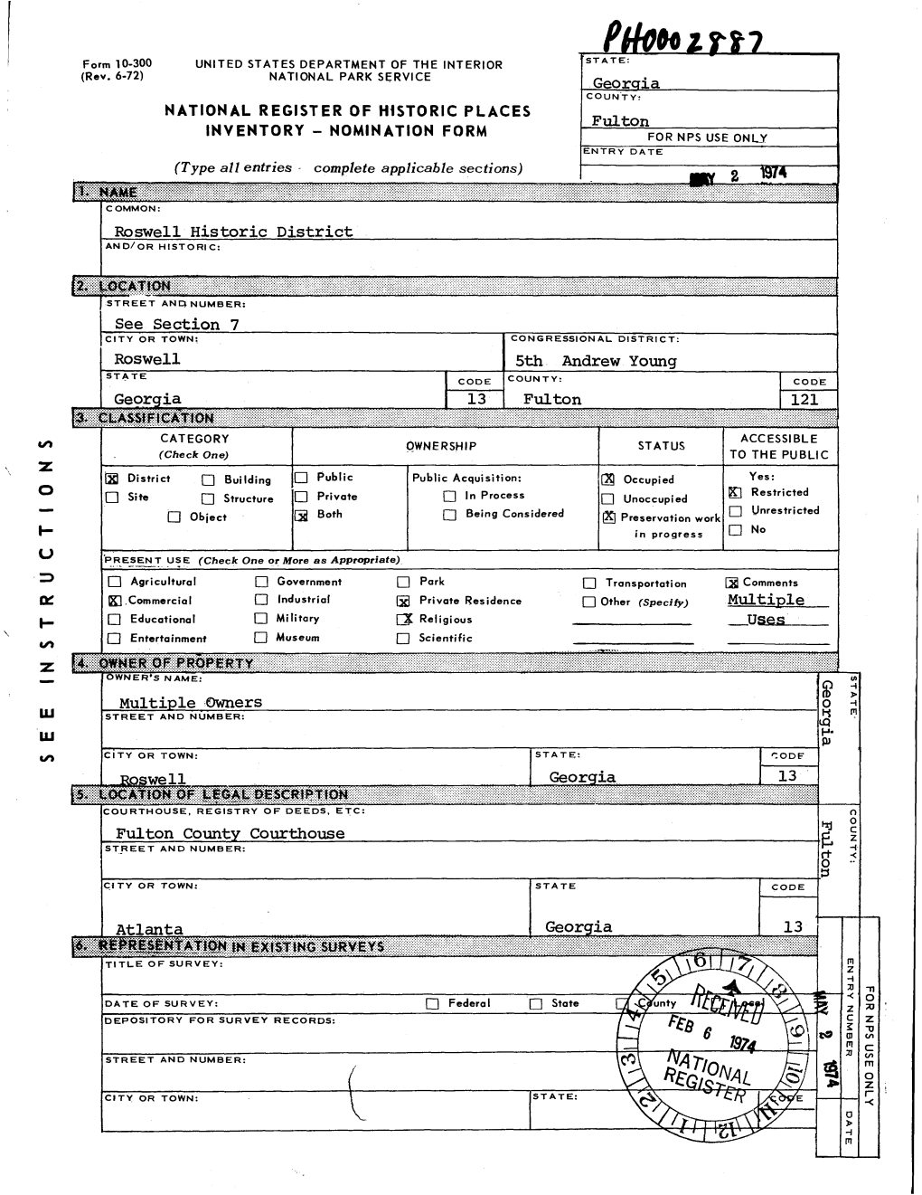 National Register of Historic Places, 1971