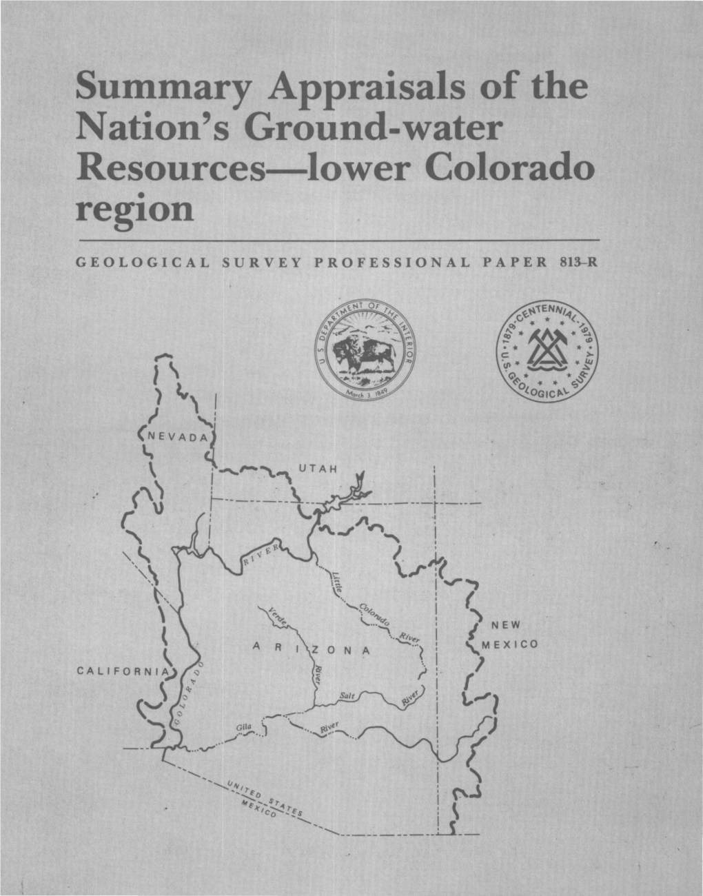 LOWER COLORADO REGION Water Resources Regions M Letters Indicate Chapter Designations Chapters Are Published Or in Press in U.S.G.S