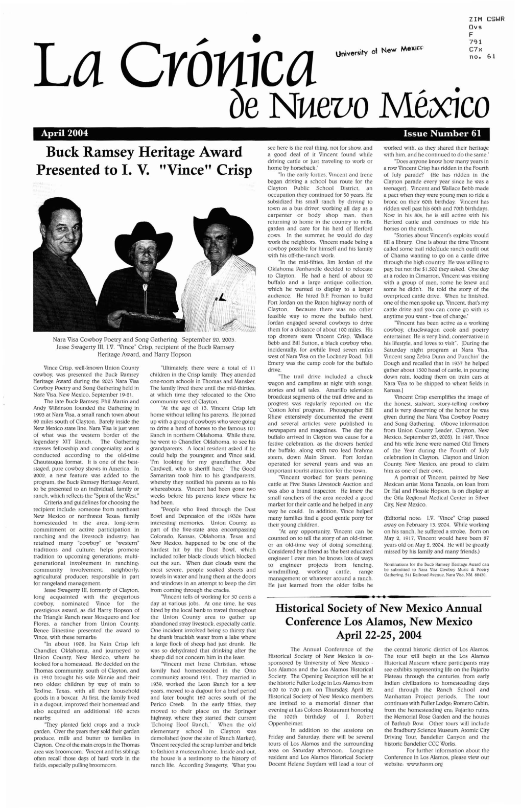 Issue No. 61: April 2004