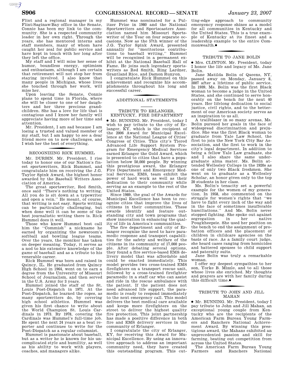 Congressional Record—Senate S906