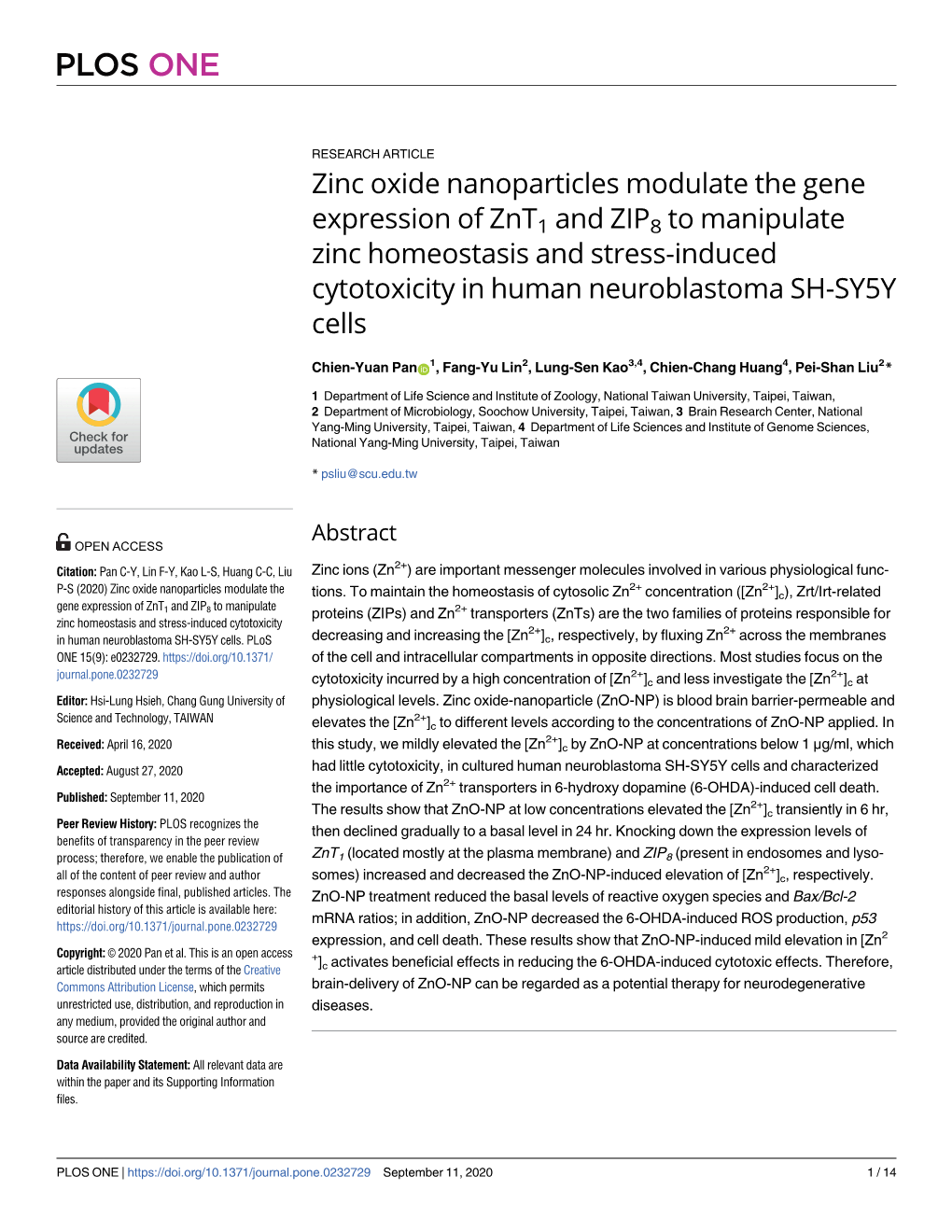 Zinc Oxide Nanoparticles Modulate the Gene