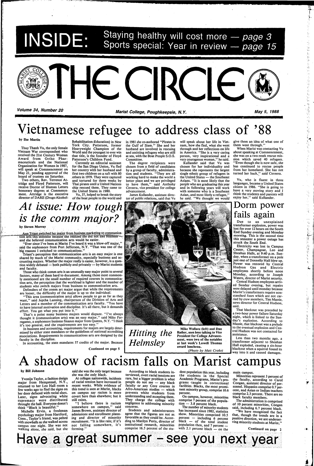 88 a Shadow of Racism Falls on Marist Campus
