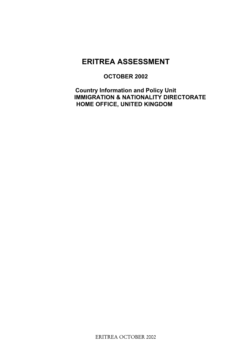 Eritrea Assessment