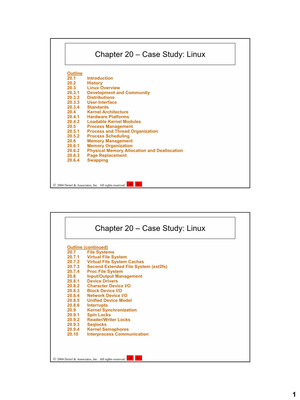 Case Study: Linux Chapter 20