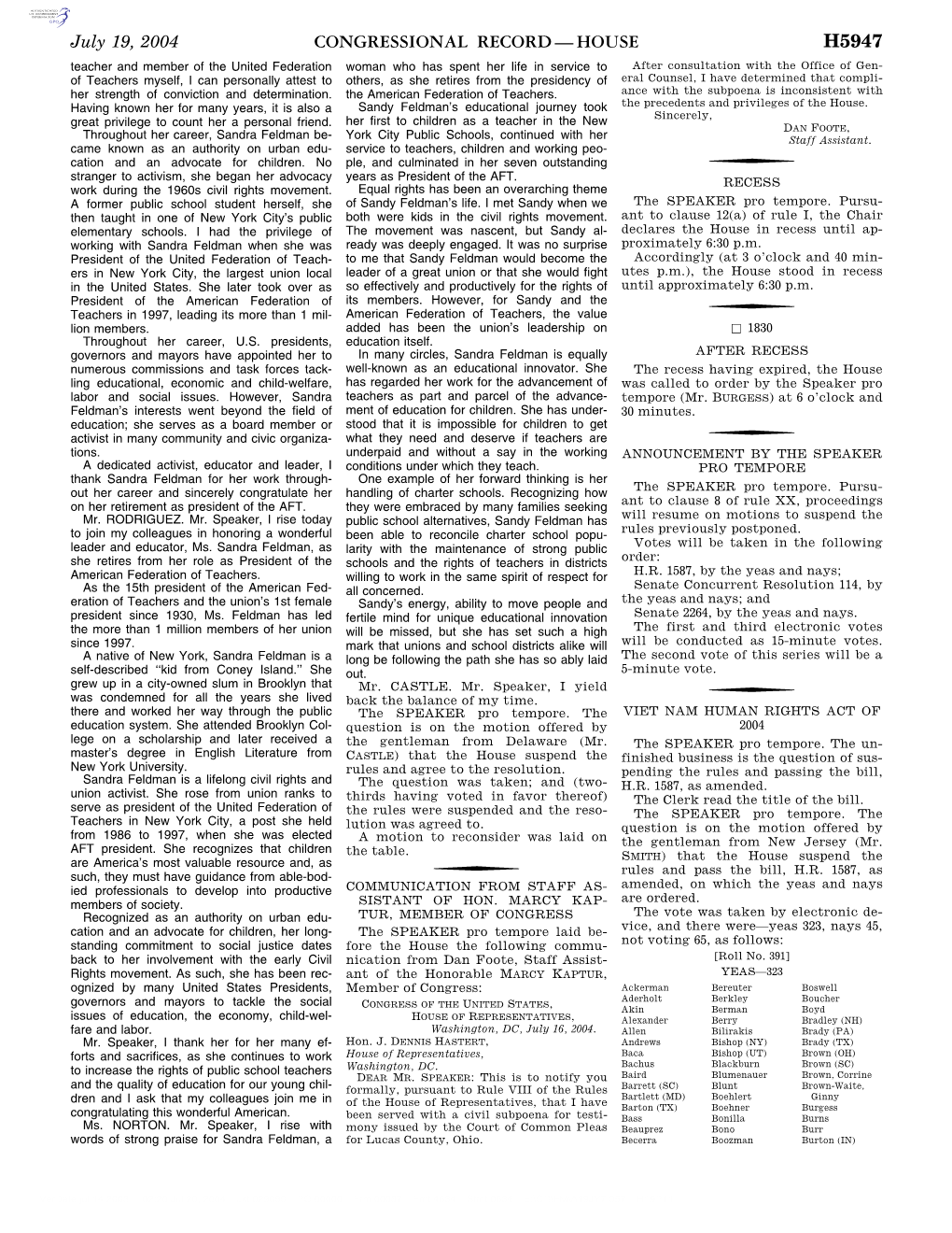 Congressional Record—House H5947