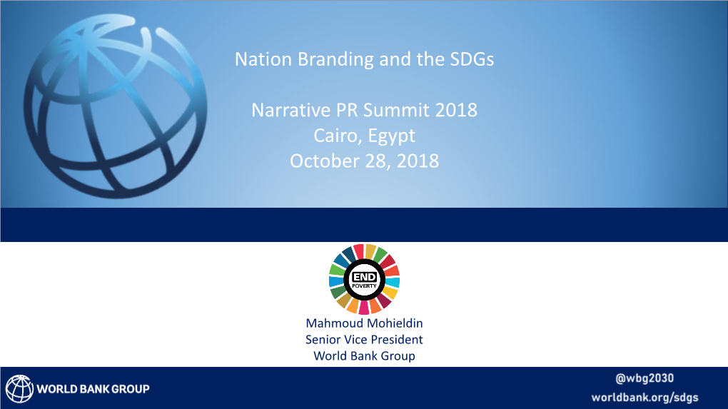 Nation Branding and the Sdgs Narrative PR Summit 2018 Cairo