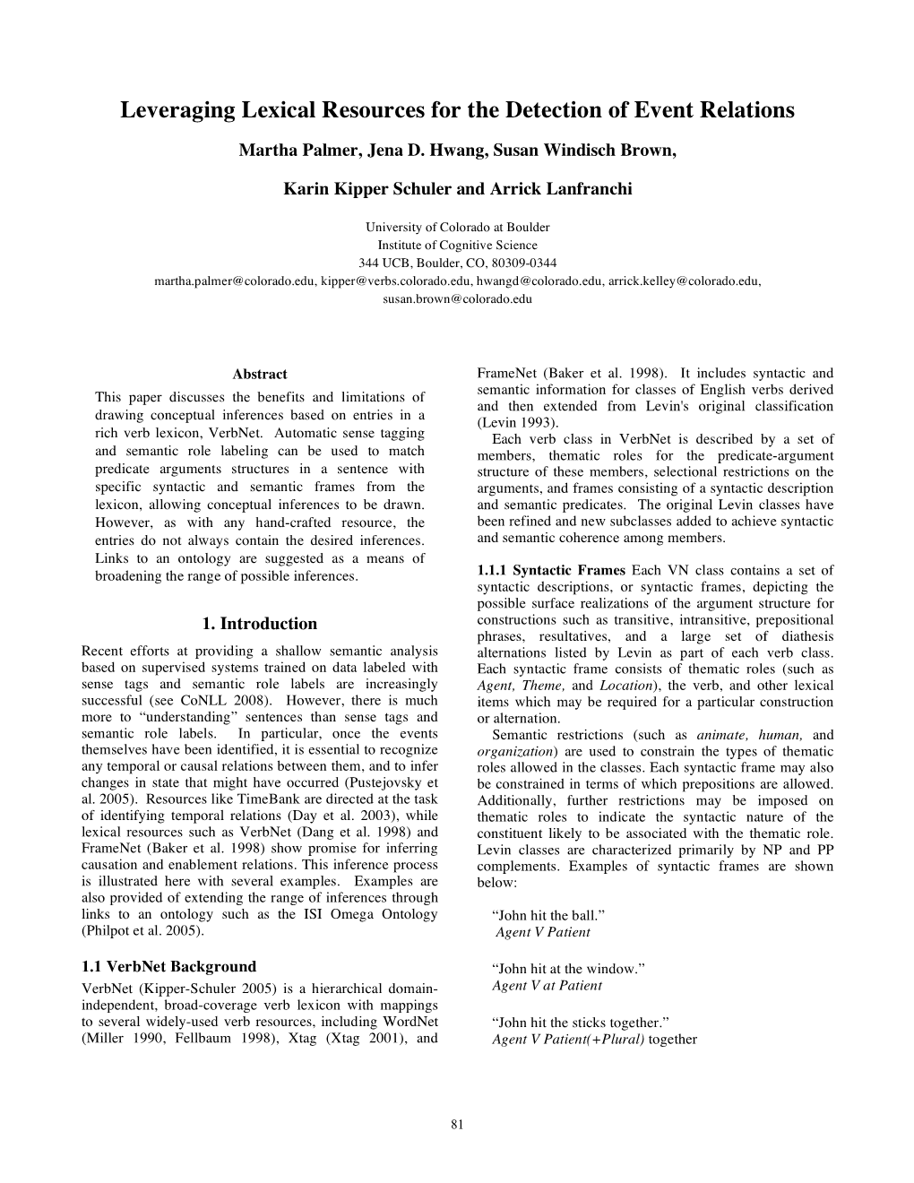 Leveraging Lexical Resources for the Detection of Event Relations