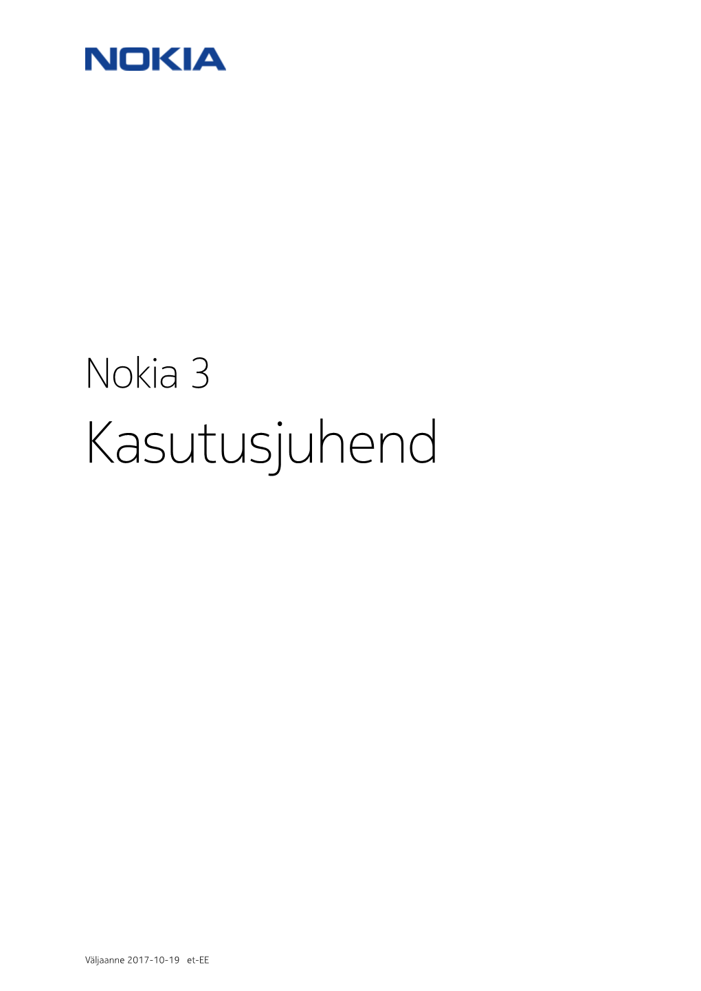 Nokia 3 Kasutusjuhend