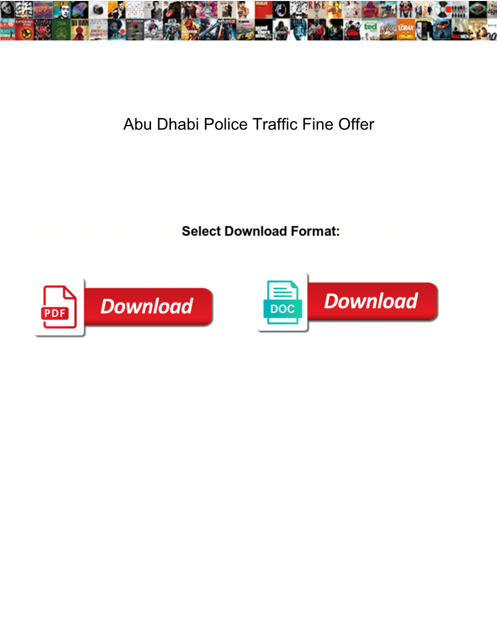 Abu Dhabi Police Traffic Fine Offer