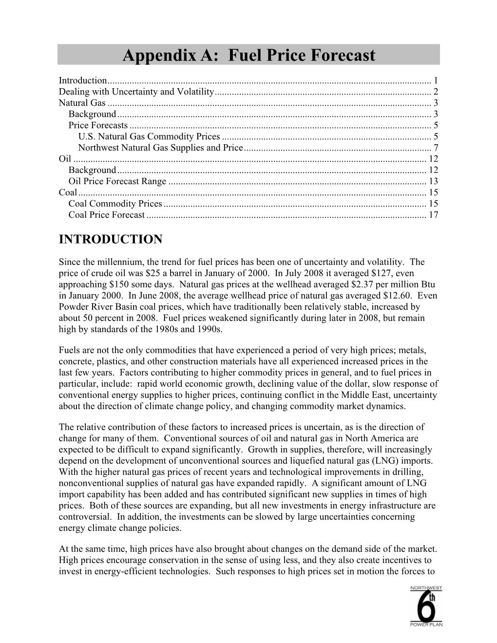 Appendix A: Fuel Price Forecast