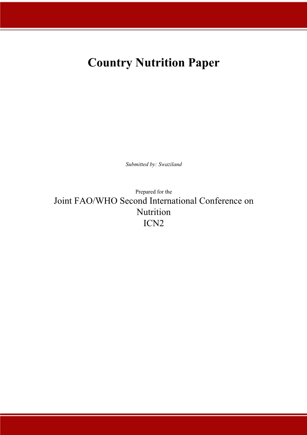 Country Nutrition Paper