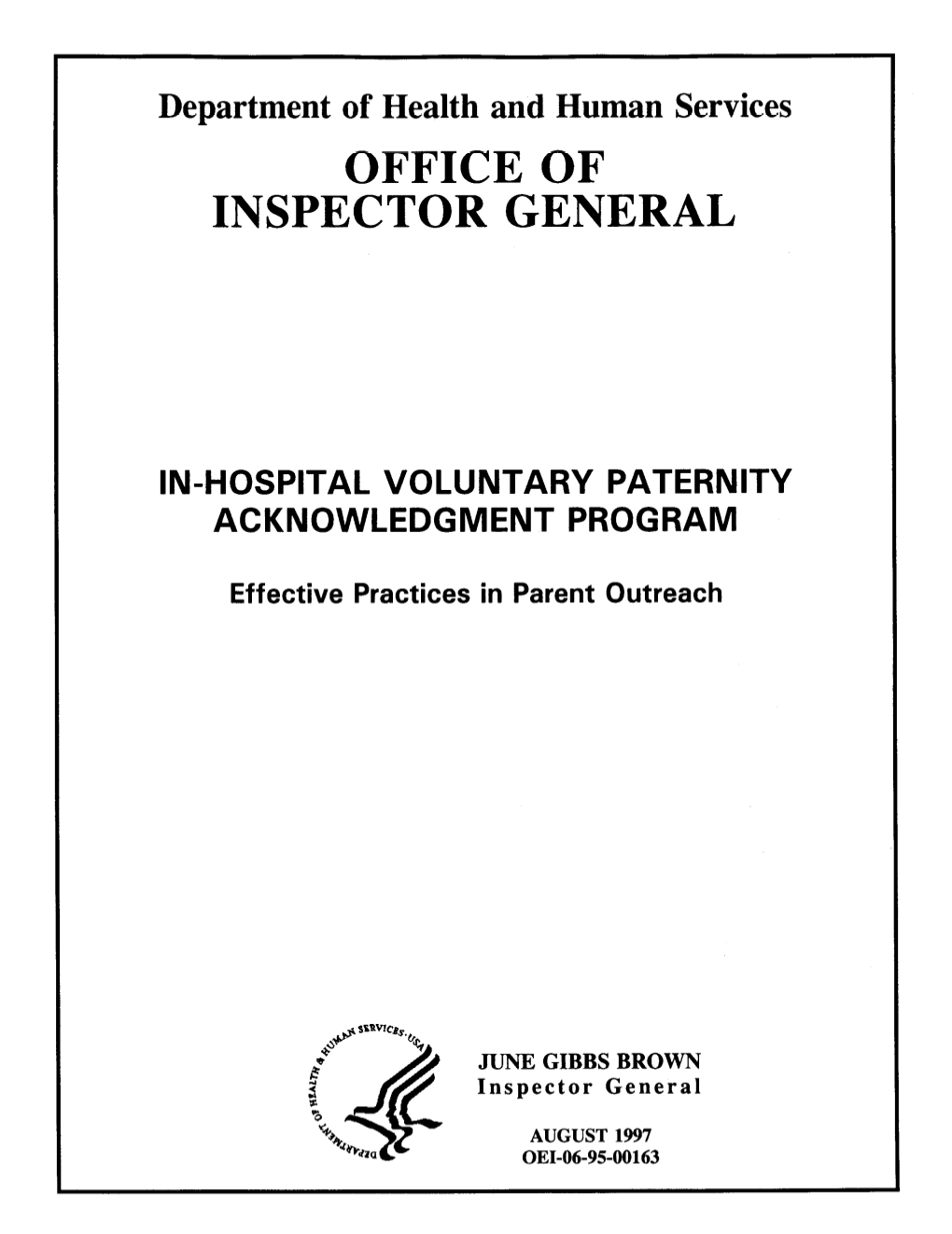 In-Hospital Voluntary Paternity Acknowledgment Program