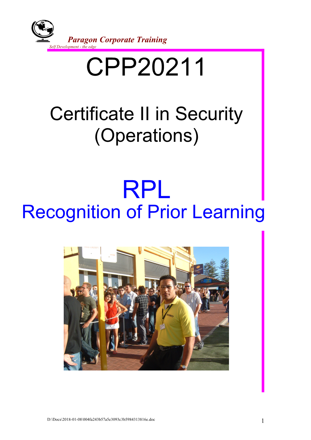 Certificate II in Security (Guarding)