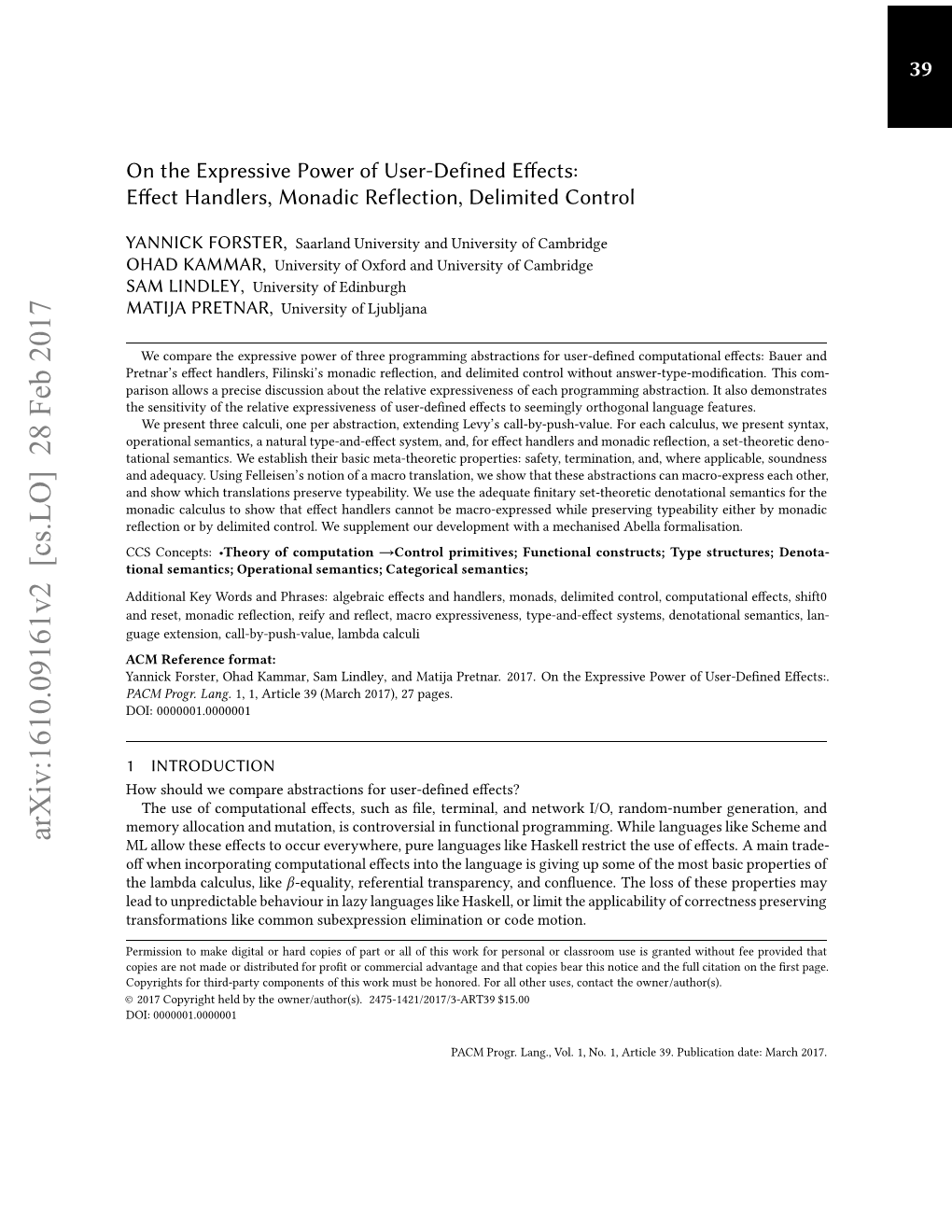 On the Expressive Power of User-Defined Effects