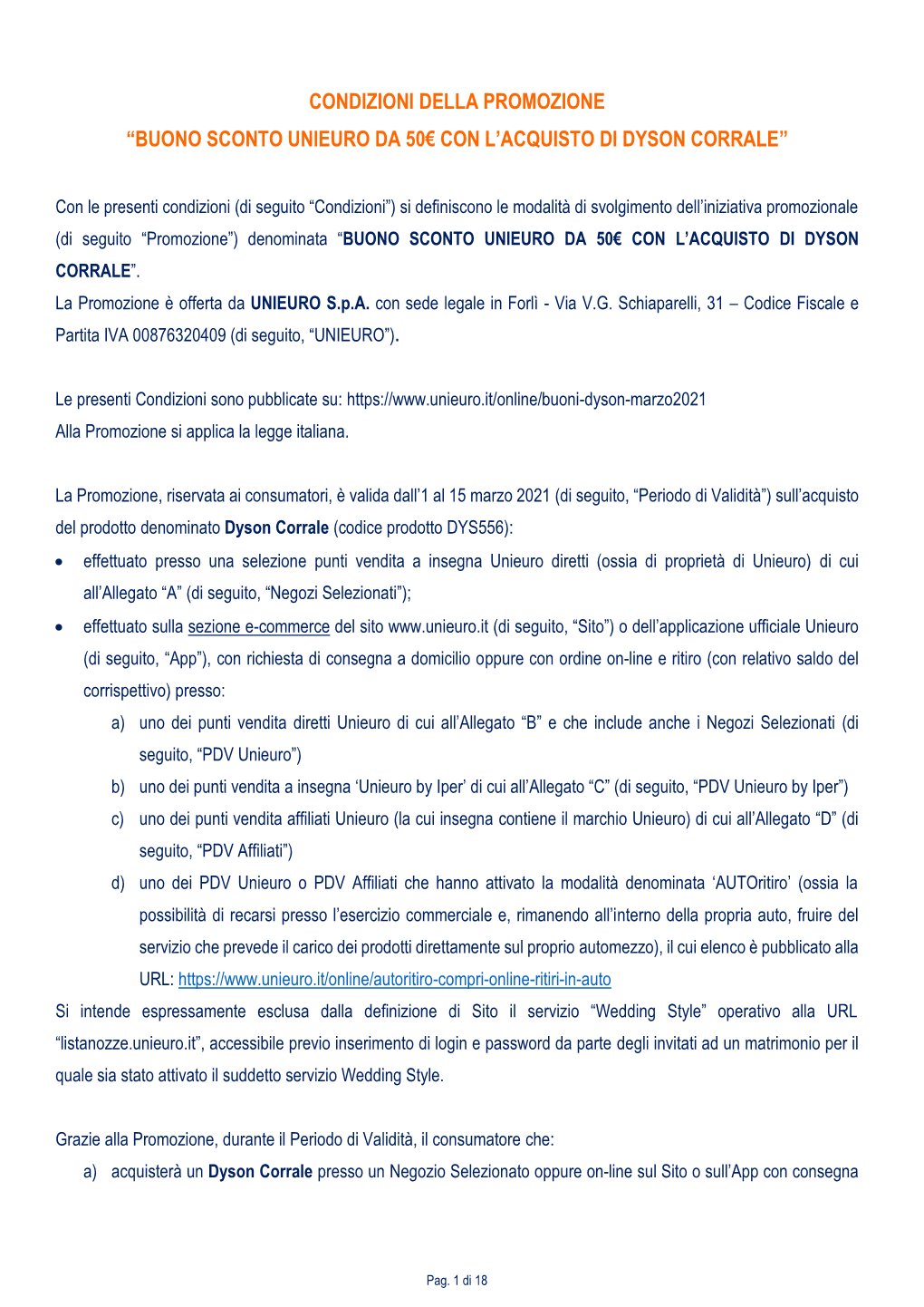 Buono Sconto Unieuro Da 50€ Con L'acquisto Di Dyson Corrale