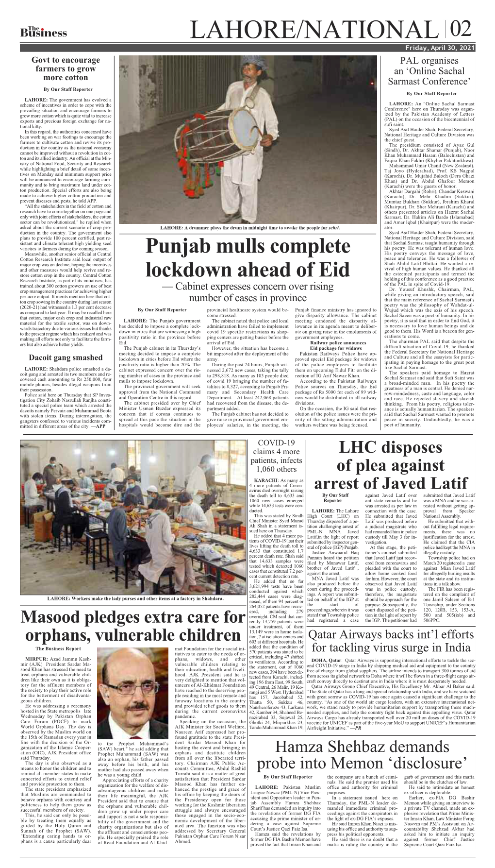 LHC Disposes of Plea Against Arrest of Javed Latif